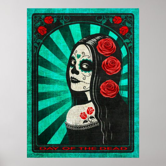 ヴィンテージブルー・デイ・オブ・ザ・デッド・ガール ポスター (正面)