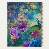 ヴィンテージブルー、パープル&金ゴールドフローラ孔雀 プランナー手帳 (裏面)