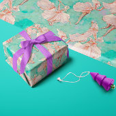 ヴィンテージブルー&ピンクパステルズチニーダンサープリント ラッピングペーパー