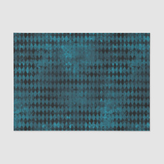 ヴィンテージブルー&ブラックハーレクインパターン 薄葉紙