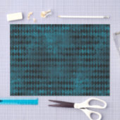 ヴィンテージブルー&ブラックハーレクインパターン 薄葉紙 (クラフト)