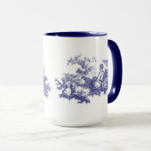 ヴィンテージブルー&ホワイトパストラルシェパードヴィネット マグカップ (正面右)