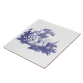 ヴィンテージブルー&ホワイトパストラルデスヴィネット タイル (側面)