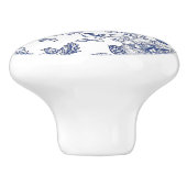 ヴィンテージブルー&ホワイトフローラプリントセラミックノブ セラミックノブ (側面)