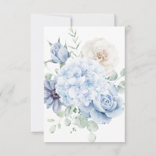 ヴィンテージブルー&ホワイトフローラ保存日 セーブザデート (裏面)