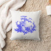 ヴィンテージブルー&ホワイト牧歌的な羊とウサギ クッション (ブランケット)