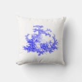 ヴィンテージブルー&ホワイト牧歌的な羊とウサギ クッション (正面)