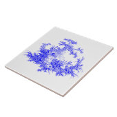 ヴィンテージブルー&ホワイト牧歌的な羊とウサギ タイル (側面)