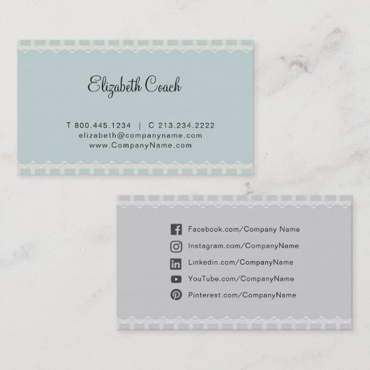 ヴィンテージブルー 名刺 (正面/裏面)