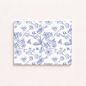 ヴィンテージブルーChinoiserieフローラありがとう ノートカード