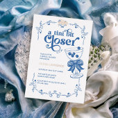 ヴィンテージブルーChinoiserie私に少し近いtini 箔招待状