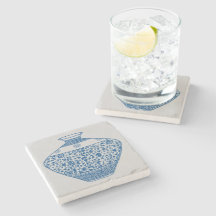 ヴィンテージブルーChinoiserie花瓶ジンジャージャー