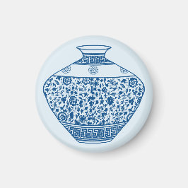 ヴィンテージブルーChinoiserie花瓶ジンジャージャー マグネット