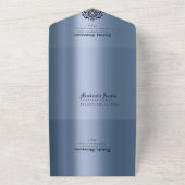 ヴィンテージブルーD20 | RPGテーブルトップサイコロ結婚ズ オールインワン招待状 (外側)