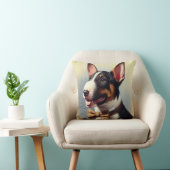 ヴィンテージブル絵を描テリアポートレート クッション (椅子)