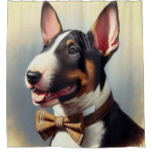 ヴィンテージブル絵を描テリアポートレート シャワーカーテン (正面)