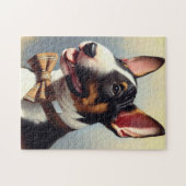 ヴィンテージブル絵を描テリアポートレート ジグソーパズル (横)