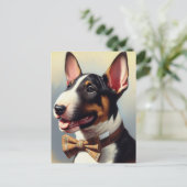 ヴィンテージブル絵を描テリアポートレート ポストカード (スタンド正面)