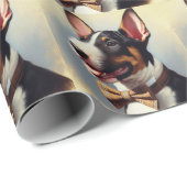 ヴィンテージブル絵を描テリアポートレート ラッピングペーパー (ロールコーナー)