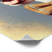 ヴィンテージブル絵画テリアポートレート ポスター (角)