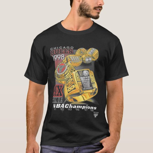 ヴィンテージブル6リングや輪メンズティー Tシャツ (正面)