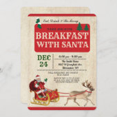 ヴィンテージブレックファーストウィズサンタホリデイ招待状 招待状 (正面/裏面)