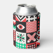 ヴィンテージブロック図形抽象芸術の背景。 缶クーラー (缶正面)