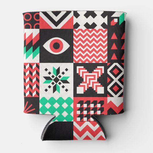 ヴィンテージブロック図形抽象芸術の背景。 缶クーラー (正面)