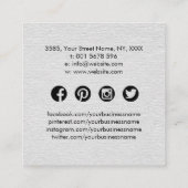 ヴィンテージブロッサムブラックアンドホワイトスクエアビジネスカ スクエア名刺 (裏面)