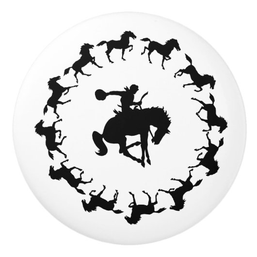 ヴィンテージブロンクカウボーイライダードロワープル セラミックノブ (正面)