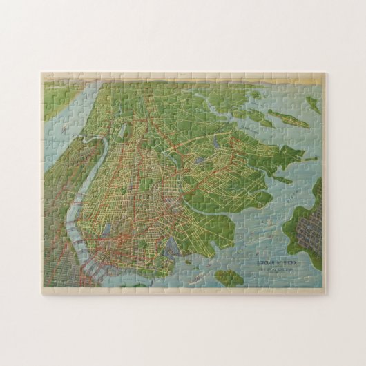 ヴィンテージブロンクスNYの地図(1921) ジグソーパズル (横)