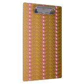 ヴィンテージブロンズとピンクのフローラスミレ模様 クリップボード (右)