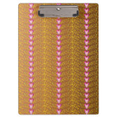 ヴィンテージブロンズとピンクのフローラスミレ模様 クリップボード (正面)