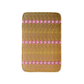 ヴィンテージブロンズとピンクのフローラスミレ模様 バスマット (正面縦)