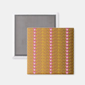 ヴィンテージブロンズとピンクのフローラスミレ模様 マグネット (正面/裏面)