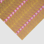 ヴィンテージブロンズとピンクのフローラスミレ模様 薄葉紙 (詳細)