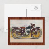 ヴィンテージブロンズバイクプリント ポストカード (正面/裏面)