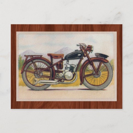 ヴィンテージブロンズバイクプリント ポストカード (正面)