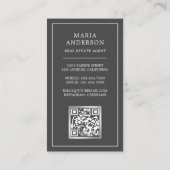 ヴィンテージブロンズ実在鍵エステートエージェント写真QRコード 名刺 (裏面)