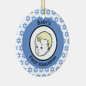 ヴィンテージブロンデヘアベビーファーストハヌカー セラミックオーナメント (右)