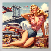 ヴィンテージブロンドのピンアップ ポスター (正面)