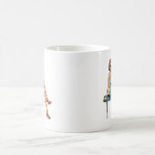 ヴィンテージブロンドピンナップガールインサングラスマグ コーヒーマグカップ (中央)