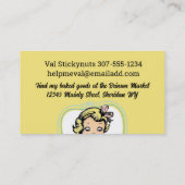 ヴィンテージブロンド女の子を攪拌バッターベーカリー料理 名刺 (裏面)