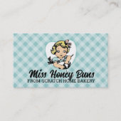 ヴィンテージブロンド女の子を攪拌バッターベーカリー料理 名刺 (正面)