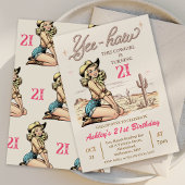 ヴィンテージブロンド・イェー女性のカーボーイ21歳 招待状
