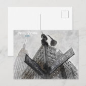 ヴィンテージブロードウェイコーナーサイン – ニューヨークシティポスト ポストカード (正面/裏面)