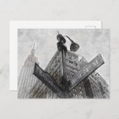 ヴィンテージブロードウェイコーナーサイン – ニューヨークシティポスト ポストカード (正面/裏面)