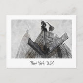 ヴィンテージブロードウェイコーナーサイン – ニューヨークシティ ポストカード (正面)