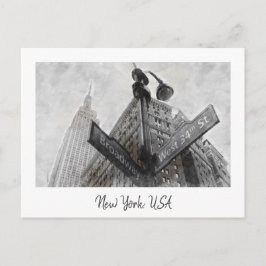 ヴィンテージブロードウェイコーナーサイン – ニューヨークシティ ポストカード