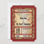 ヴィンテージブロードウェイポスター金ゴールドムービー結婚チケット 招待状 (正面)